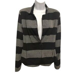 Max And Riley Blazer Gray & Black Striped Jacket Size Medium